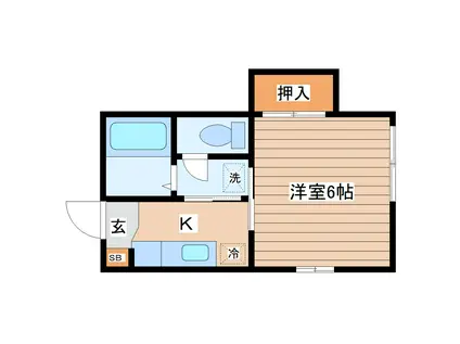 ミナミハイツ(1K/1階)の間取り写真