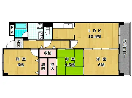 MAISONS&T(3LDK/3階)の間取り写真