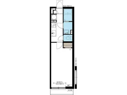 リブリ・川崎(1K/2階)の間取り写真