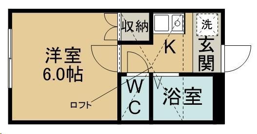 フリーダムヒル白鳥B棟(1K/1階)の間取り写真