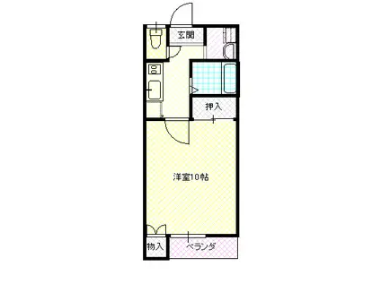 レーベンウエスト(1K/2階)の間取り写真