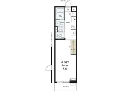 リブリハートポートII(1K/2階)の間取り写真