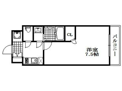 エスプレイス神戸ウエストモンターニュ(1K/10階)の間取り写真