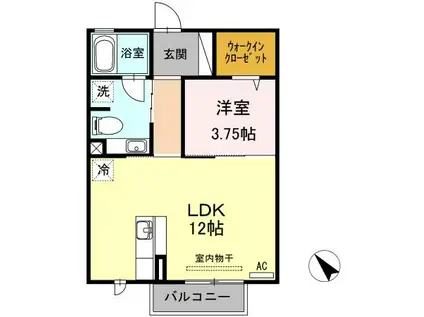 POPO・ベルグ(1LDK/2階)の間取り写真