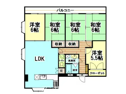 フジエホワイトローザ熊谷(5LDK/6階)の間取り写真