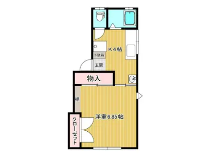 犀川サニーハイツ(1K/2階)の間取り写真