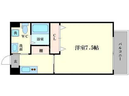 エグゼ西大阪(1K/5階)の間取り写真