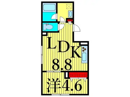 MS LABEL 西日暮里(1LDK/5階)の間取り写真