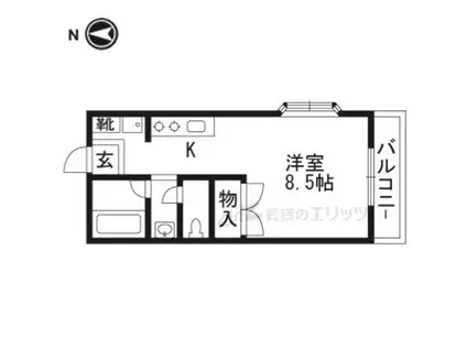 パルプラザ茨木(ワンルーム/1階)の間取り写真