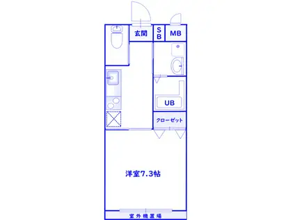 ラ・ルミエールII(1K/3階)の間取り写真