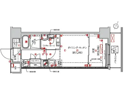 SAKURA AXIS 中板橋(1DK/2階)の間取り写真