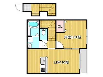 大安寺中町AP(1LDK/2階)の間取り写真