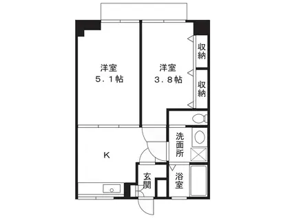 FUSEマンション(2K/1階)の間取り写真