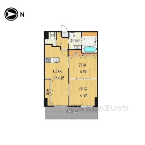 GENSAKIZOVILLA烏丸四条(2LDK/4階)の間取り写真