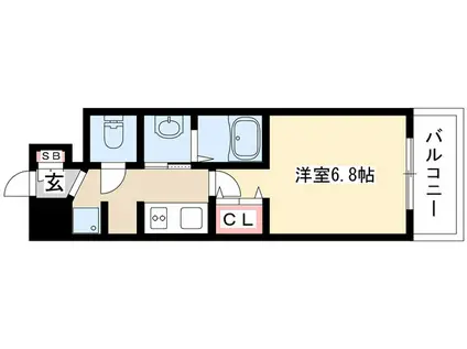 インプルーブ鶴舞(1K/11階)の間取り写真