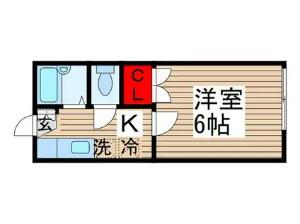エクセルコーポII(1K/1階)の間取り写真