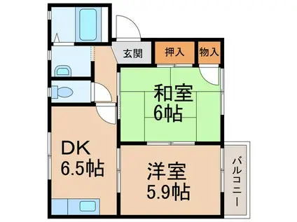 フォーレス有本(2DK/2階)の間取り写真