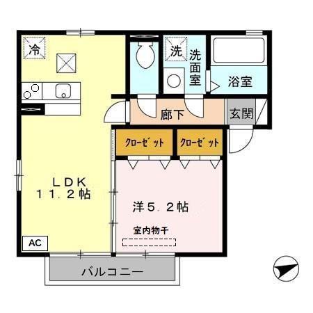 アルペジオ久原A(1LDK/1階)の間取り写真
