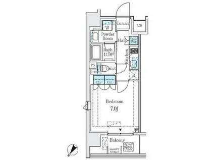 ディームス大塚(1K/4階)の間取り写真
