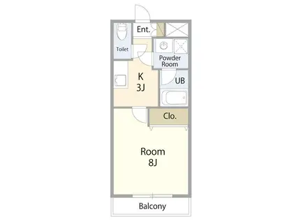 スカイパレス光が丘A棟(1K/2階)の間取り写真