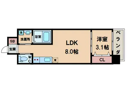 LIVIAZ三明町(1LDK/3階)の間取り写真