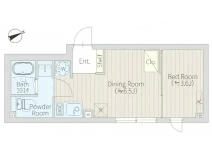 ファーム西新宿(1DK/3階)の間取り写真