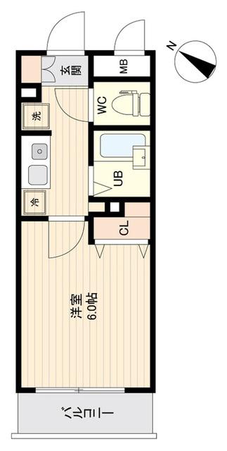 エシッド行徳駅前(1K/2階)の間取り写真