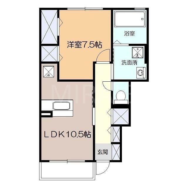 グランドソレーユ(1LDK/1階)の間取り写真
