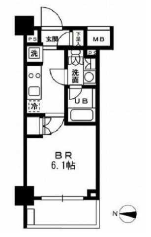 レジディア新宿イーストIII(1K/9階)の間取り写真