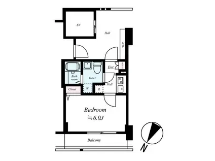 サムティ土佐堀リベラ(1K/2階)の間取り写真