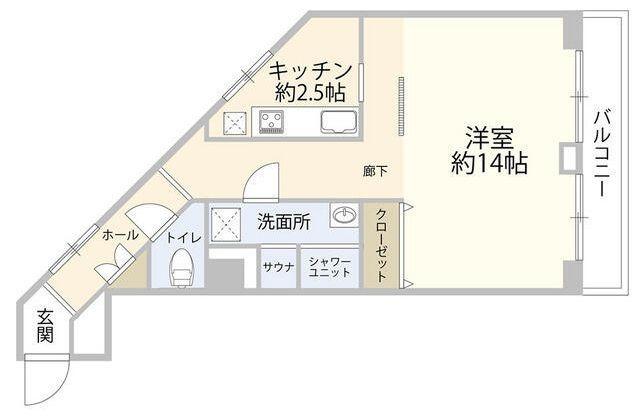 キャッスルマンション代官山(1K/3階)の間取り写真
