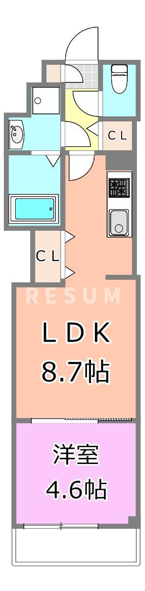 COTE DOR SOGA(1LDK/2階)の間取り写真