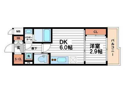 ファーストフィオーレ天王寺(1DK/8階)の間取り写真