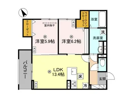 D-ROOM小篠原(2LDK/1階)の間取り写真
