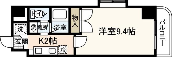 西広島ビレッジ(1K/4階)の間取り写真