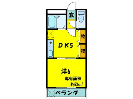 MATSUDA21天美(1DK/2階)の間取り写真