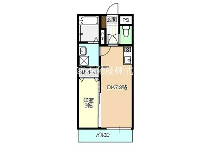 トレス天満A(1DK/1階)の間取り写真