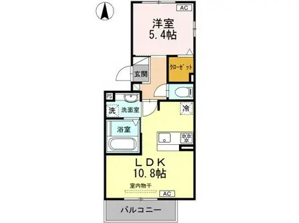 アバンサール (1LDK/2階)の間取り写真