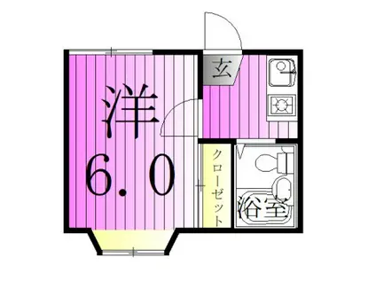 五反野ハイツ(1K/1階)の間取り写真