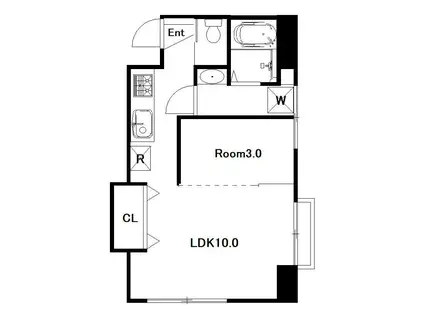 第二天神ビル(1LDK/4階)の間取り写真