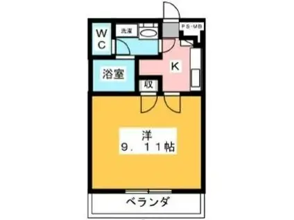 プロヴァンス上尾STA(1K/3階)の間取り写真