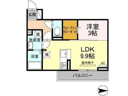 デア ベアー(1LDK/2階)の間取り写真