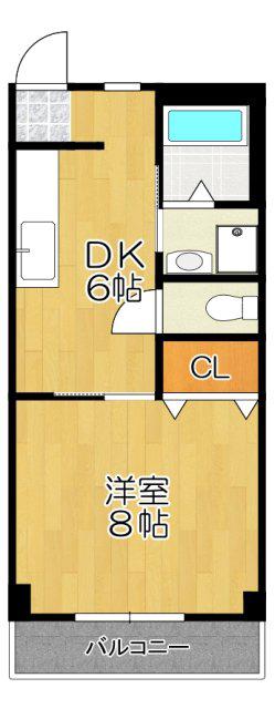 メゾンベルデ(1DK/1階)の間取り写真