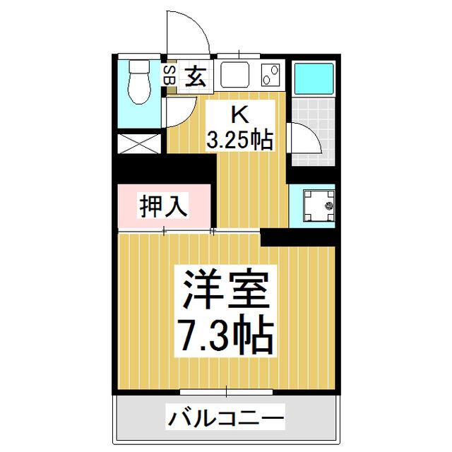 サンハイツ(1K/3階)の間取り写真