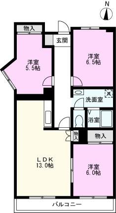 第2千代田マンション(3LDK/5階)の間取り写真