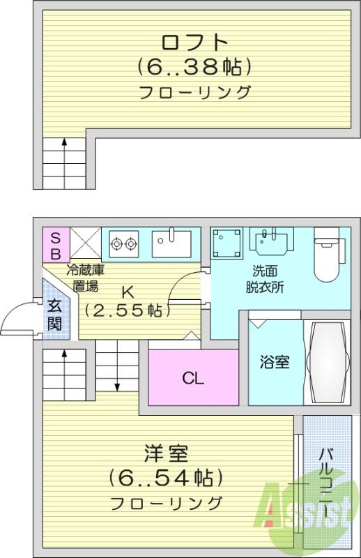 GREEN HILLS KITAYAMA(1K/1階)の間取り写真