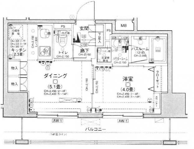 日神デュオステージ新御徒町(1DK/12階)の間取り写真