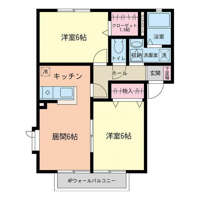 パナレジデンス桜102(2LDK/1階)の間取り写真