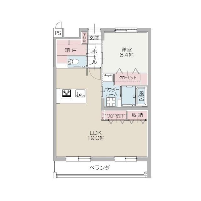 DIOS ILEX(1LDK/3階)の間取り写真
