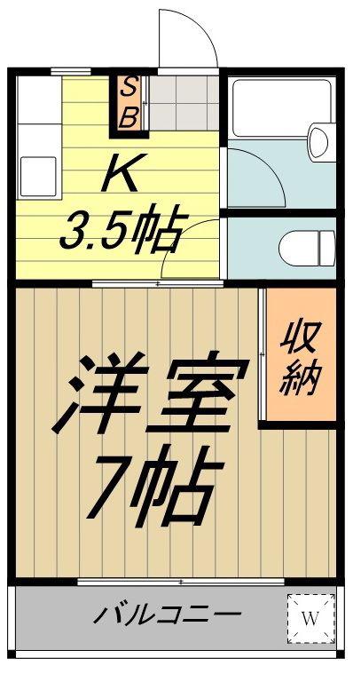 井の頭ローズハイツ(1K/1階)の間取り写真